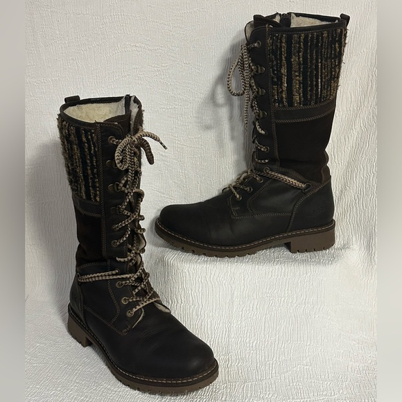 Bos & Co Holland Wool-Lined Waterproof Tall Boots Sz 40/9.5 Portugal ❄️🖤 - Picture 9 of 9